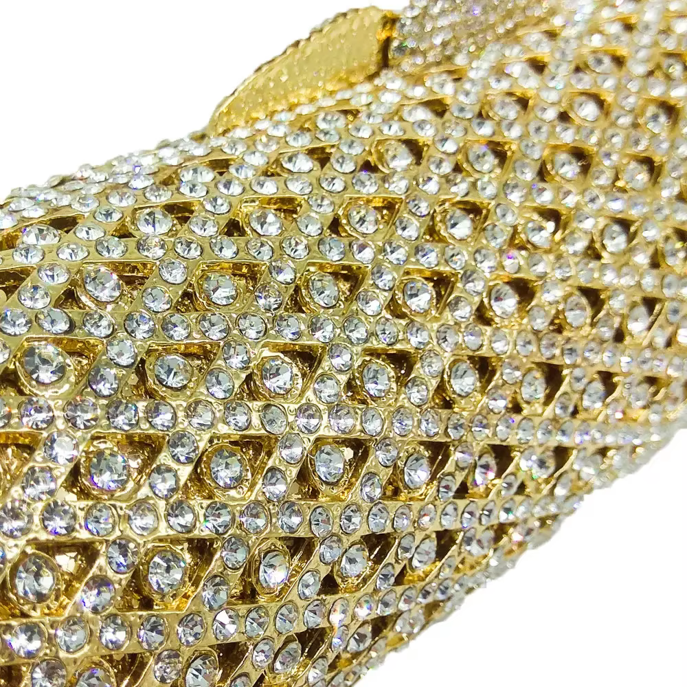 Boutique De FGG élégant baril rond femmes petits sacs De soirée cristal pochette
