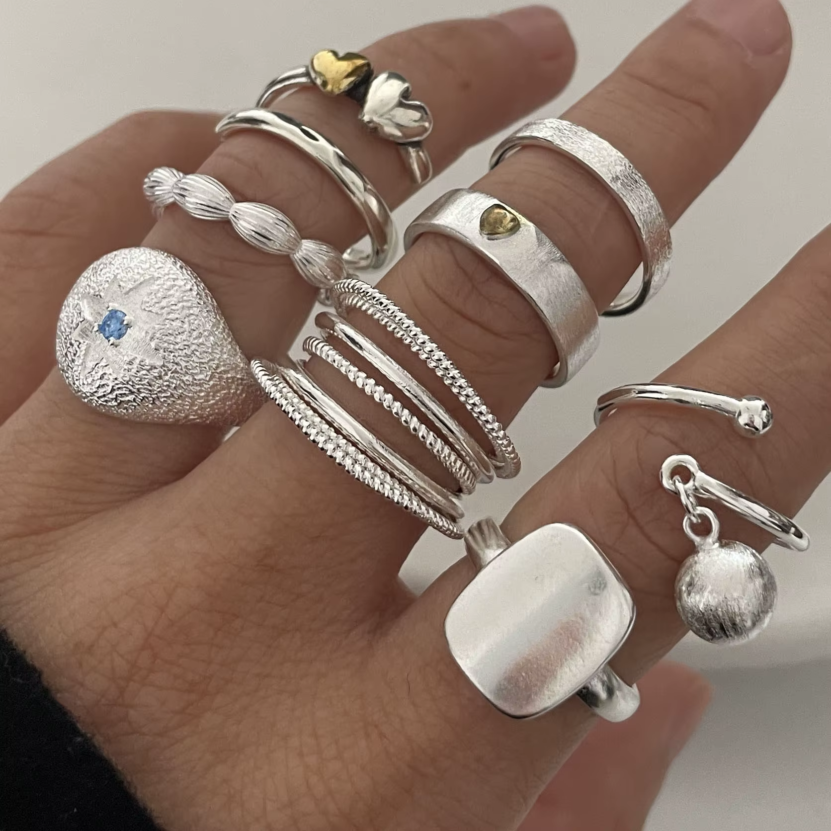 Bagues en argent regardé 925 pour femmes
