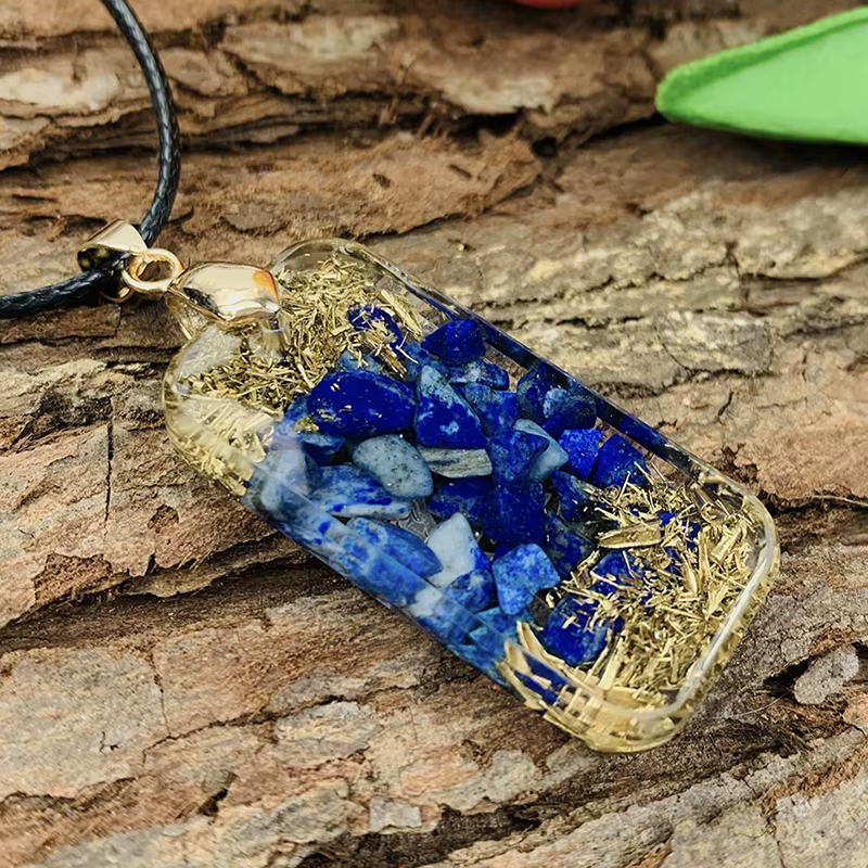 Collier en Lapis Lazuli Naturel Yantra