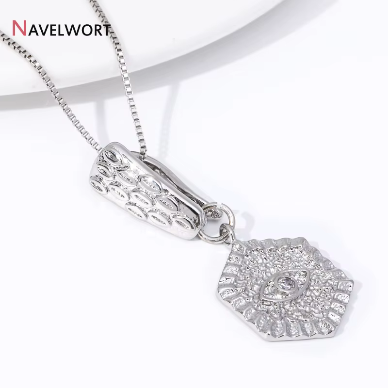 Rehausseur de collier à charnière en laiton plaqué rhodium