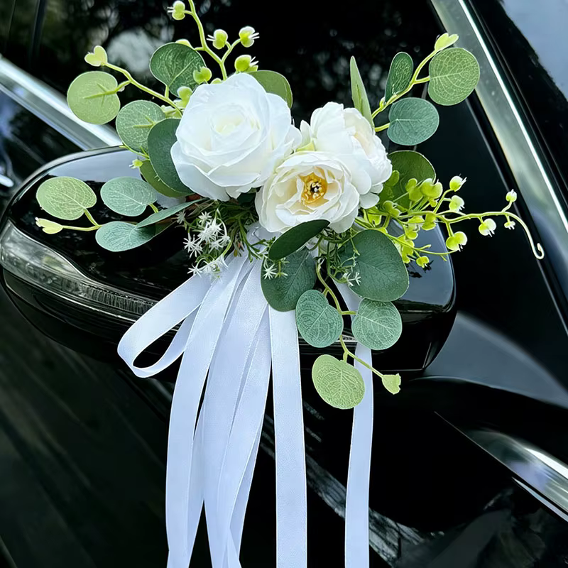 1 pièce de décoration nœud pour rétroviseur de voiture de mariage et poignée de porte