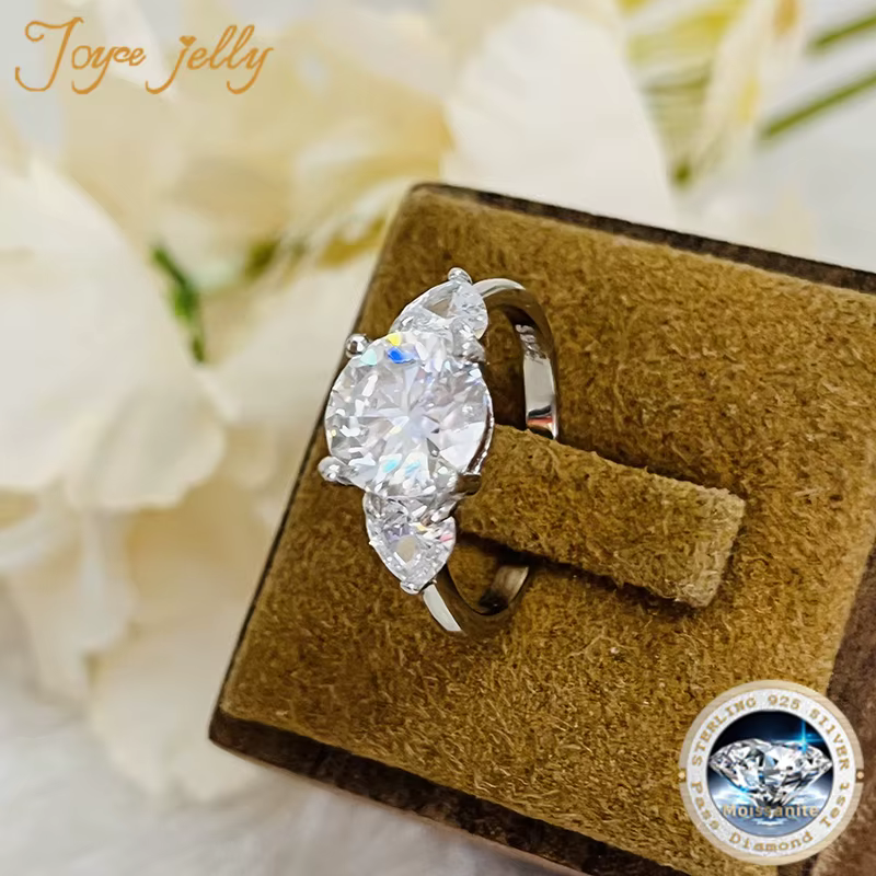 JoyceJelly – bague de mariage de luxe en argent Sterling 925, 3 carats, D-COLOR, diamant Moissanite, bijoux pour femmes, Design classique à quatre griffes