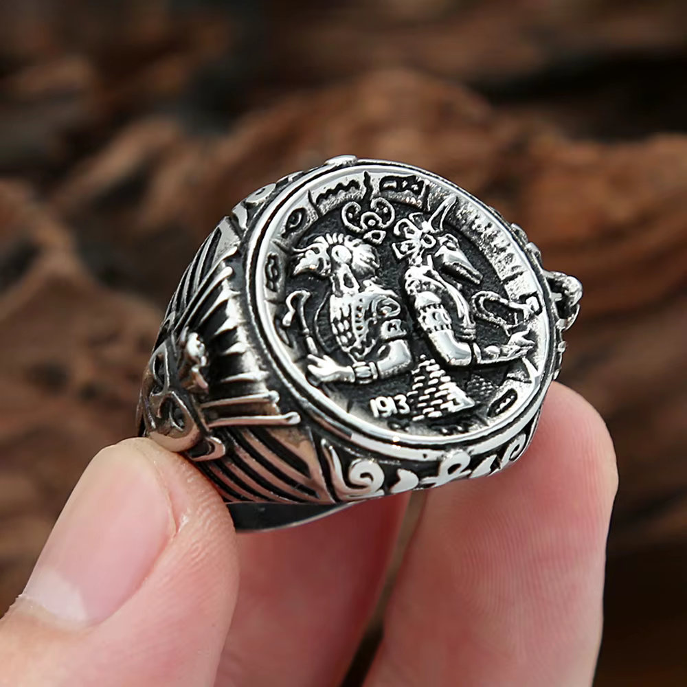Bague Anubis de la mythologie égyptienne Vintage pour hommes