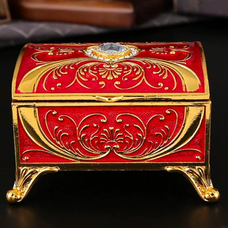 Boîte à bijoux florale en émail