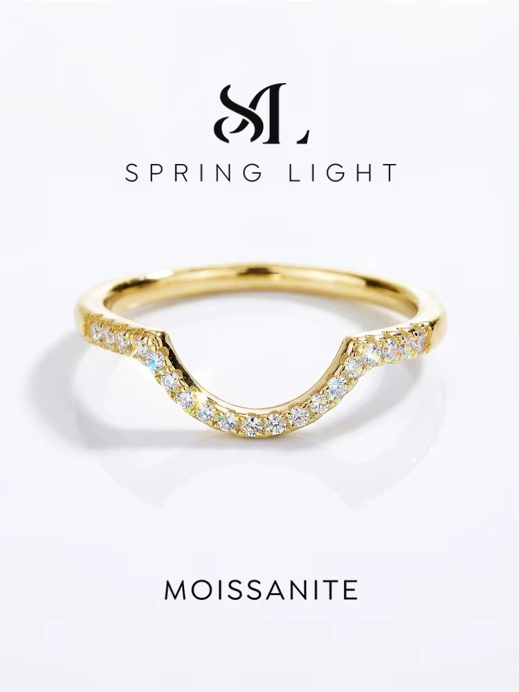 Bague en moissanite véritable pour femme