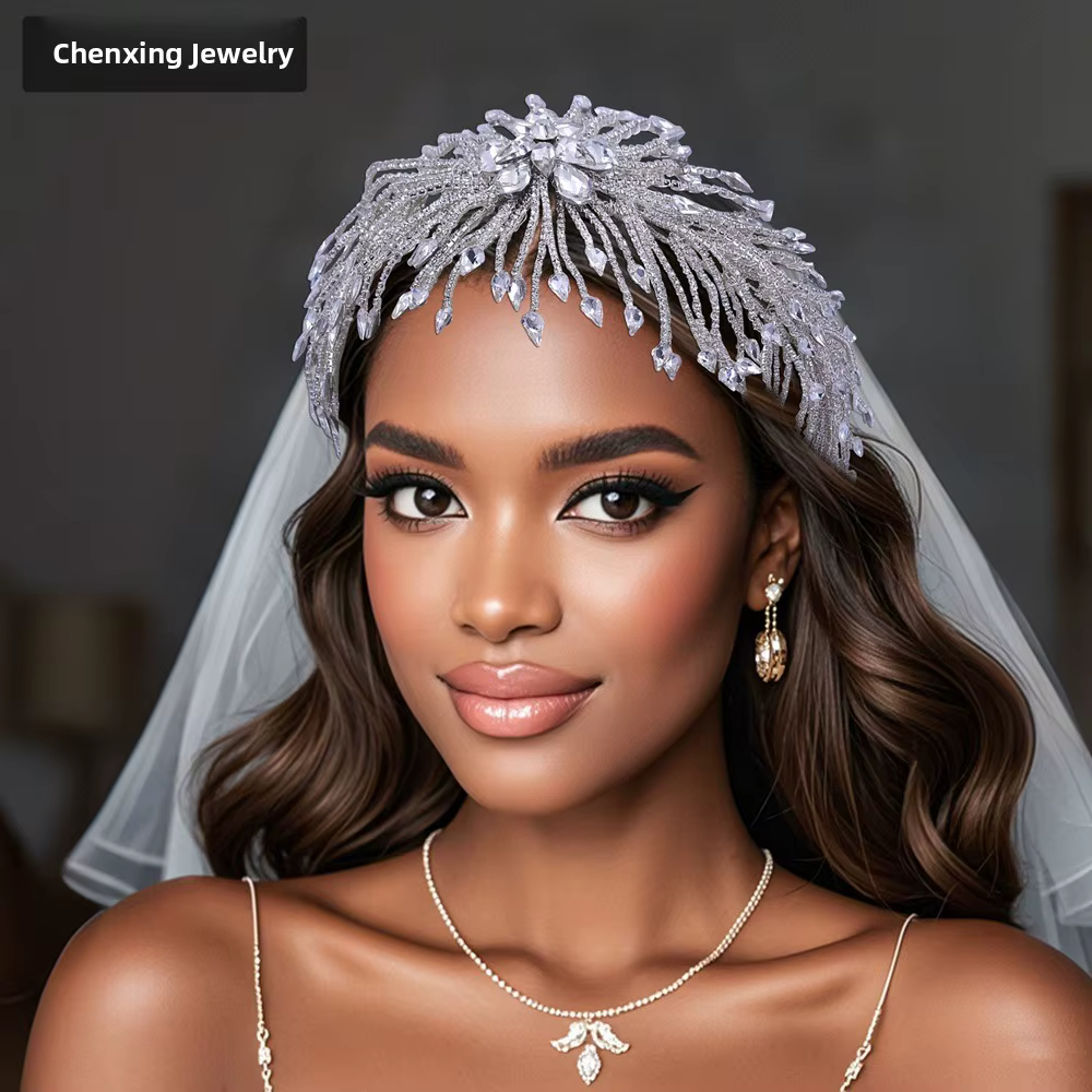 Accessoires de cheveux de mariée créatifs faits à la main en diamant