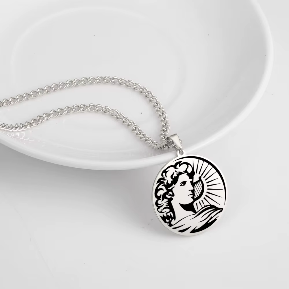 Dawapara Vintage ancien guerrier grec pendentif déesse égyptienne Athena Aphrodite Artemis Apollo symbole amulette en acier inoxydable