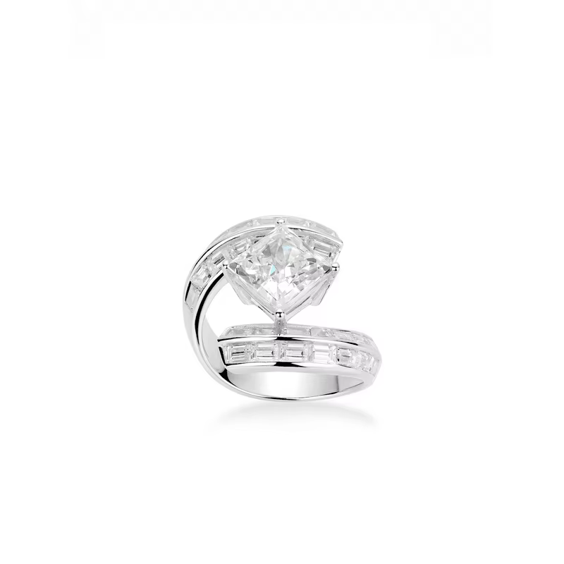 Bellux-Bague simple à quatre griffes en argent 925