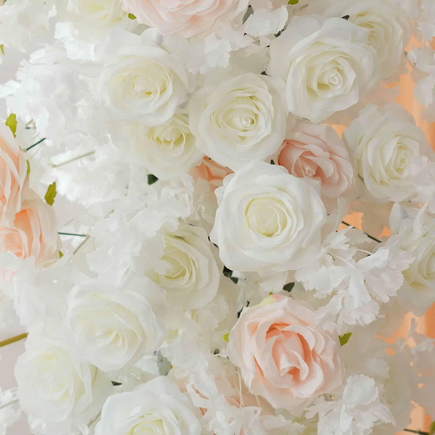 H7508 HMEOT mariage blanc rose Plam Roses suspendus Arrangement Floral allée cérémonie décoration Table canapé fleur coureurs rangées