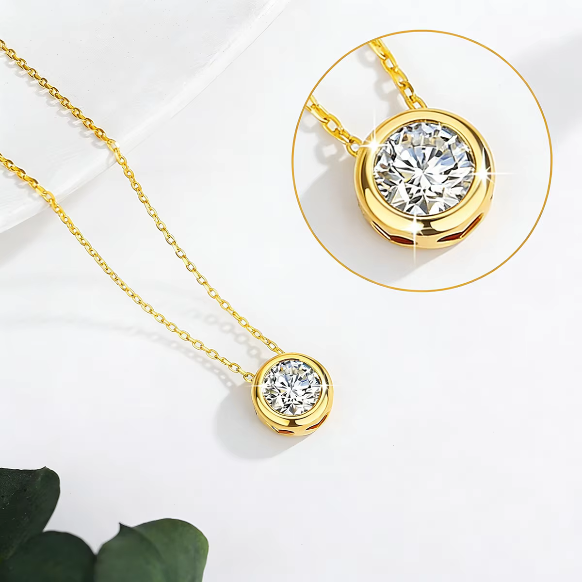 SDOOU – collier classique en or véritable 18 carats