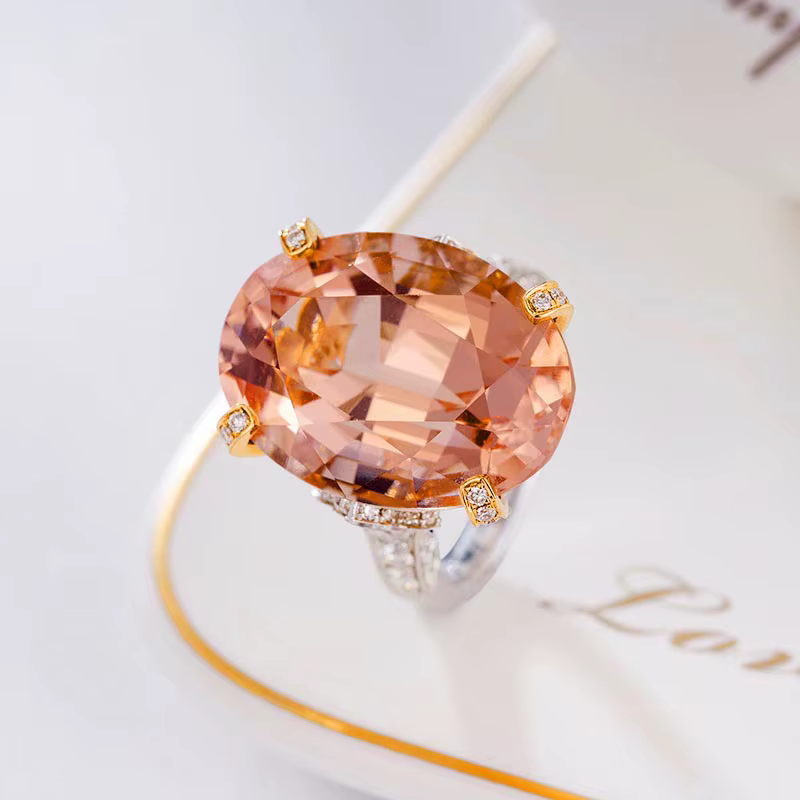 Bague luxueuse en argent regardé S925 pour femme