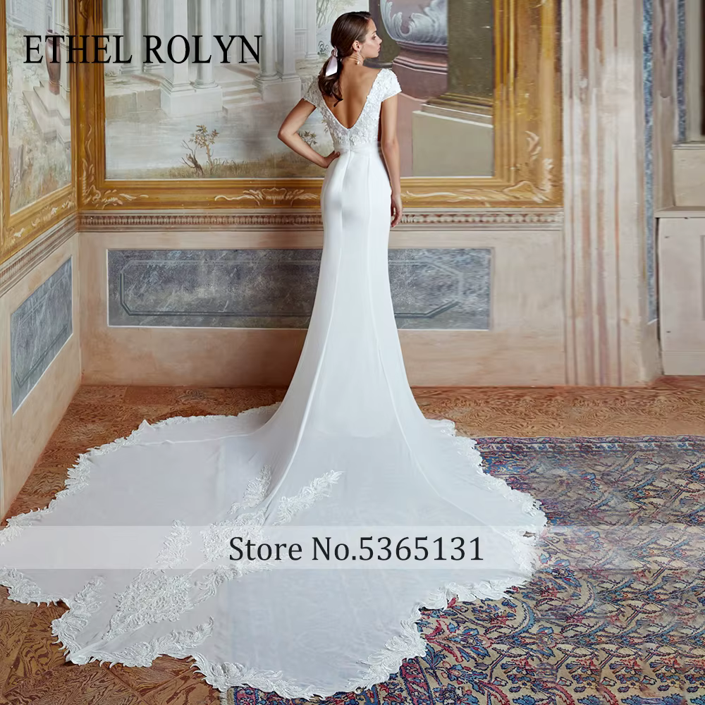ETHEL ROLYN robe de mariée dos nu élégant Satin princesse robes
