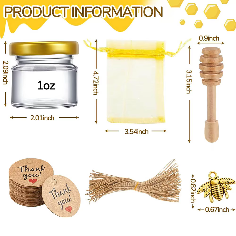 Pot de miel personnalisé pour cadeau d'invité de 1oz