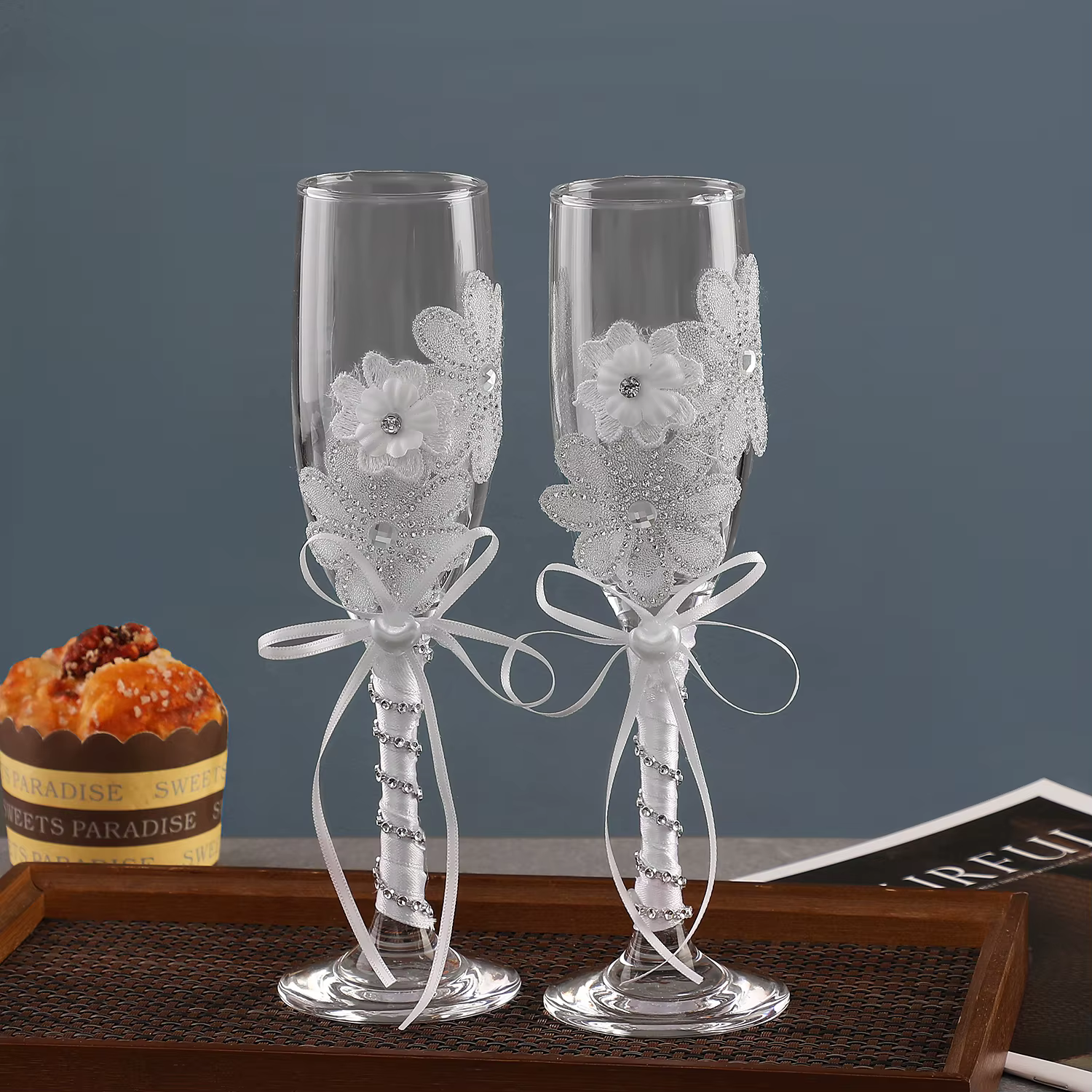 Verres à champagne de mariage pour mariée et marié flûtes de grillage