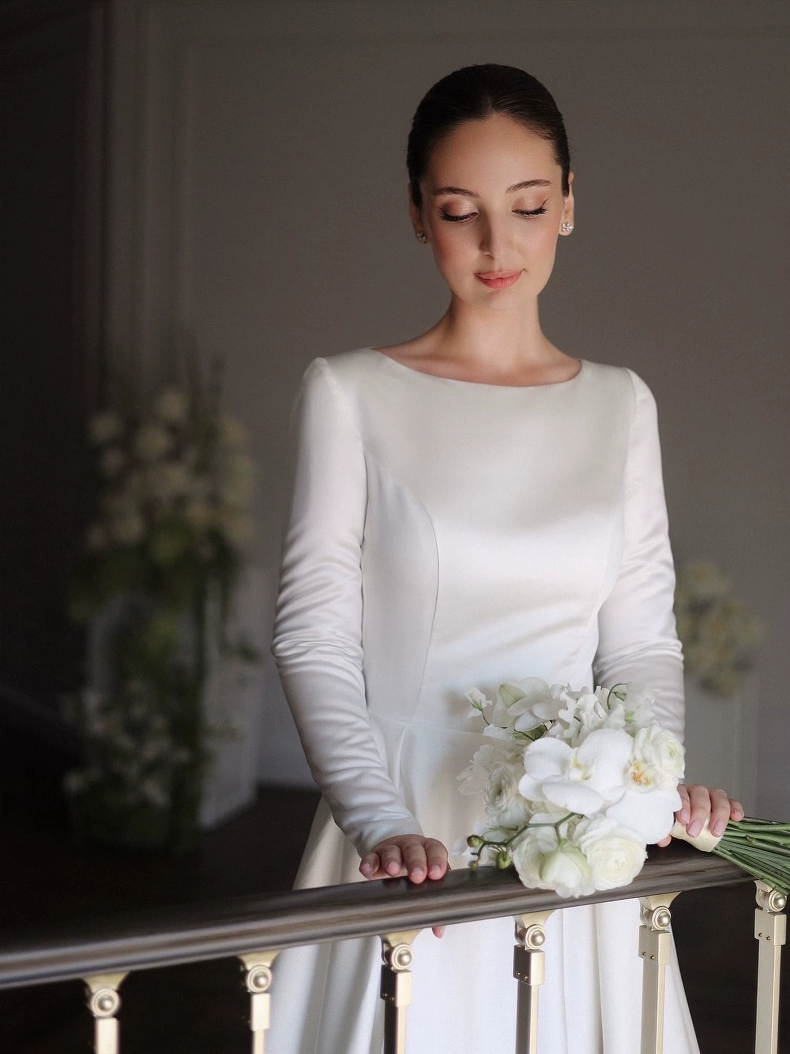 Robes de mariée longues blanches coupe trapèze
