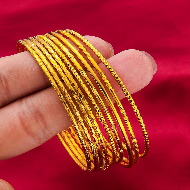 Bracelet mince de style fermé en or 24 carats | AU999 Pure Gold