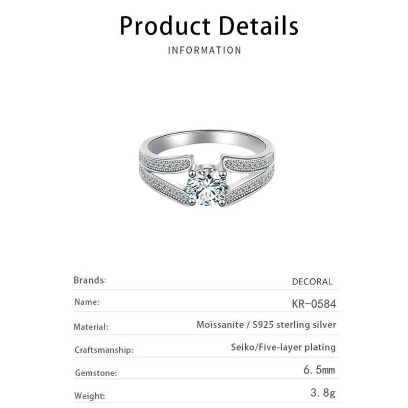 Bagues de fiançailles classiques en diamant de laboratoire pour femme