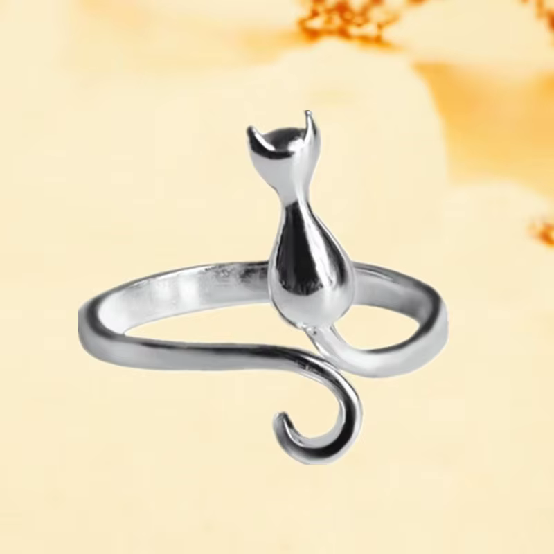 Bagues chat en argent Sterling 925 pour femmes