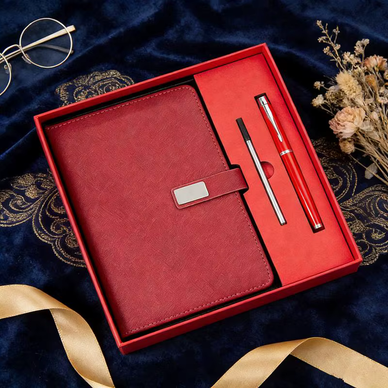 Ensemble d'affaires de luxe en cuir PU comprenant un carnet et un stylet avec recharge – Cadeau pour employés de bureau et partenaires commerciaux