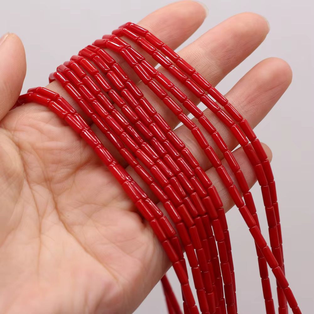 Perles Naturelles Rouges pour Colliers et Bracelets