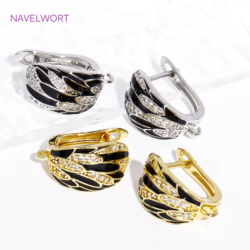 Luminaires de boucles d'oreilles en laiton plaqué or 18 carats