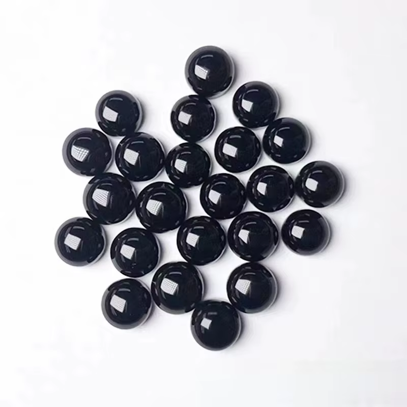 Anneau d'agate noire naturelle visage ovale en forme d'œuf fond plat surface unie style ancien épingle à cheveux bijoux