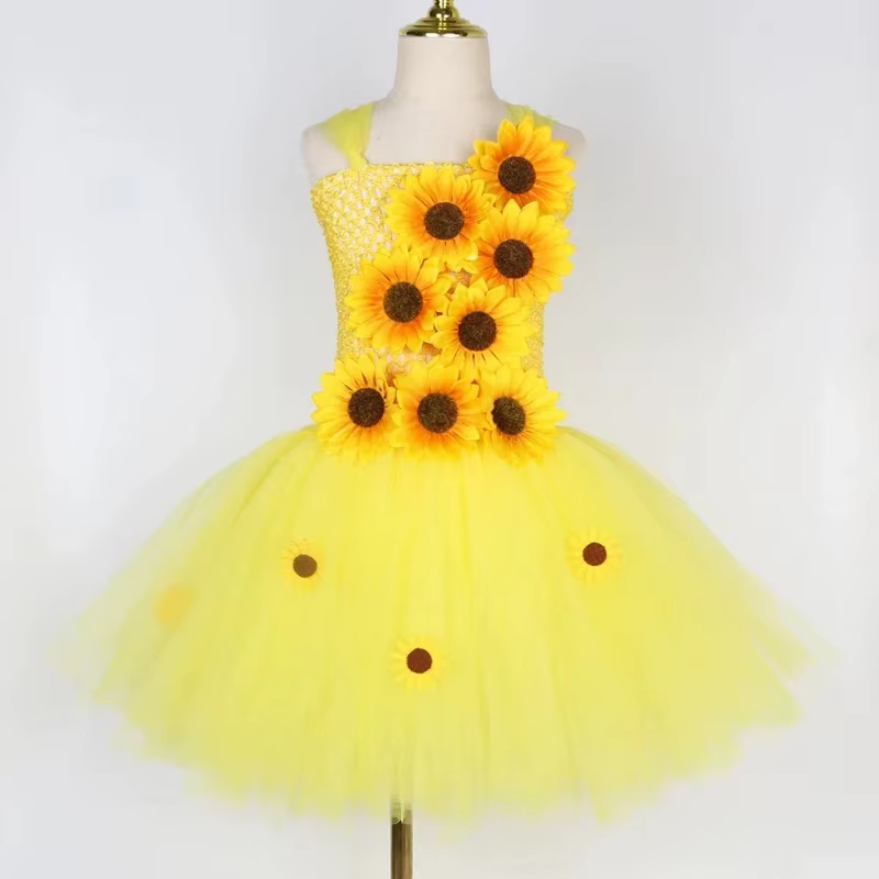Robe Cosplay féerique tournesol pour filles
