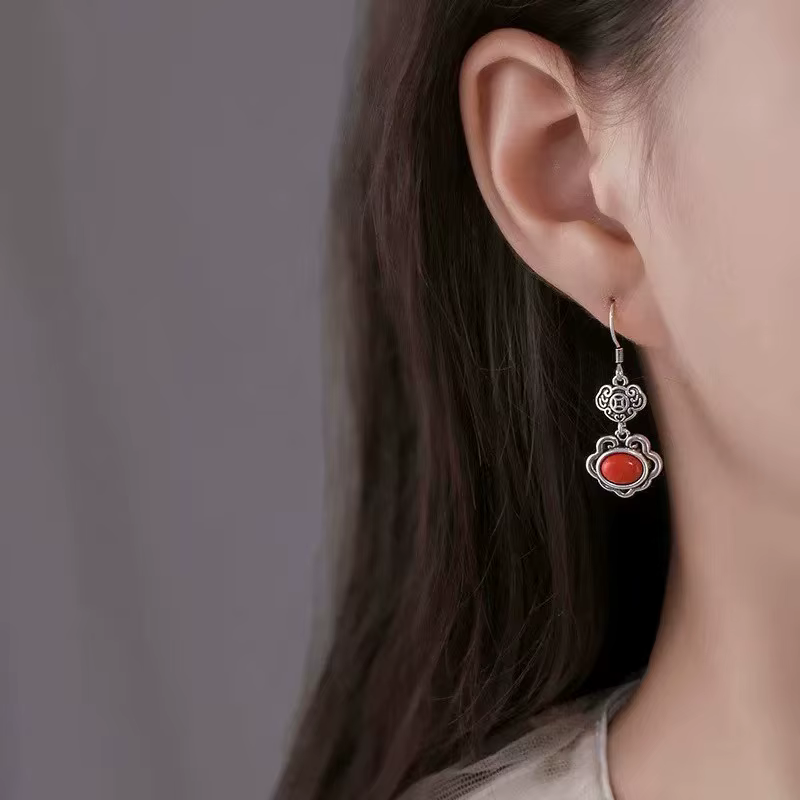 Boucles d'oreilles Vintage en argent Sterling S925 pour femmes