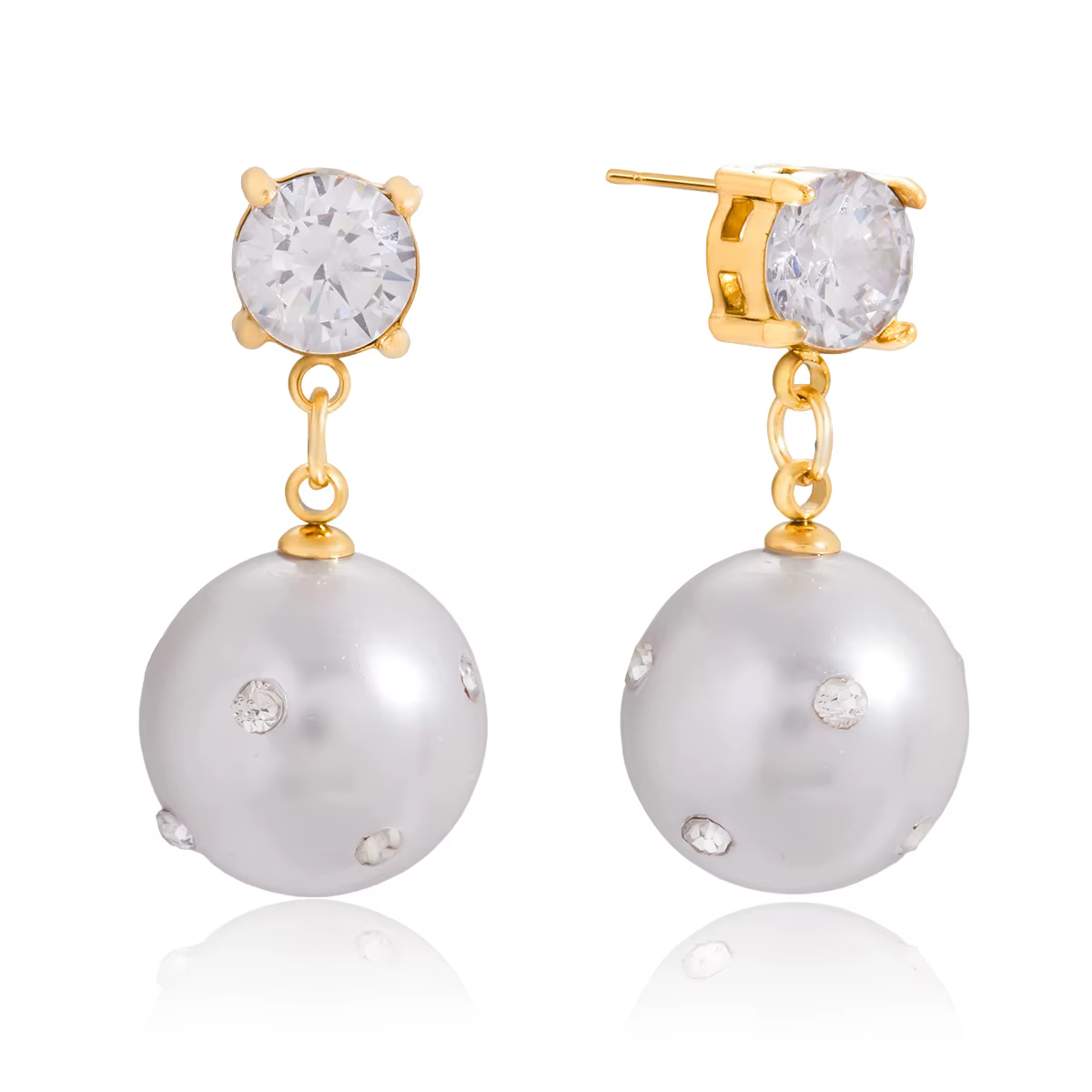 Youthway – boucles d'oreilles élégantes en imitation perle et Zircon pour femmes