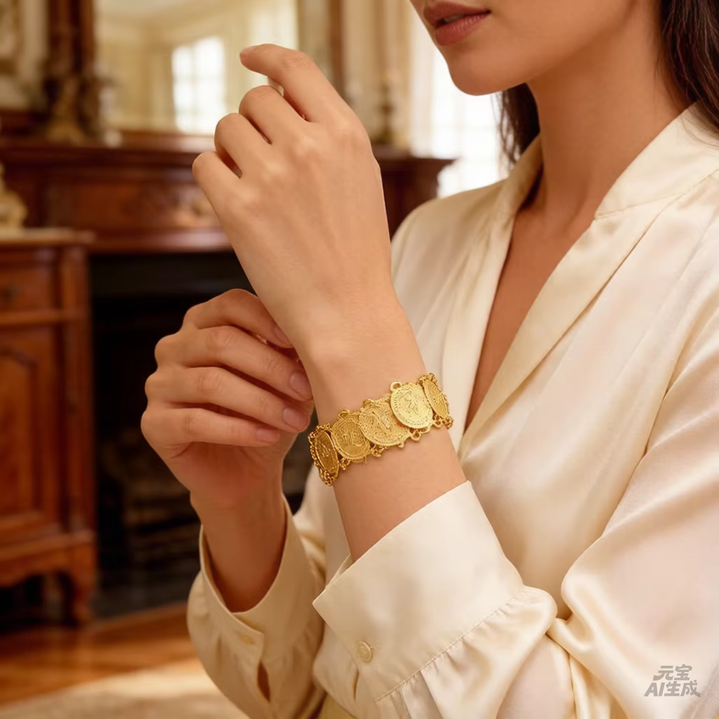 Bracelet de mariage luxueux plaqué or