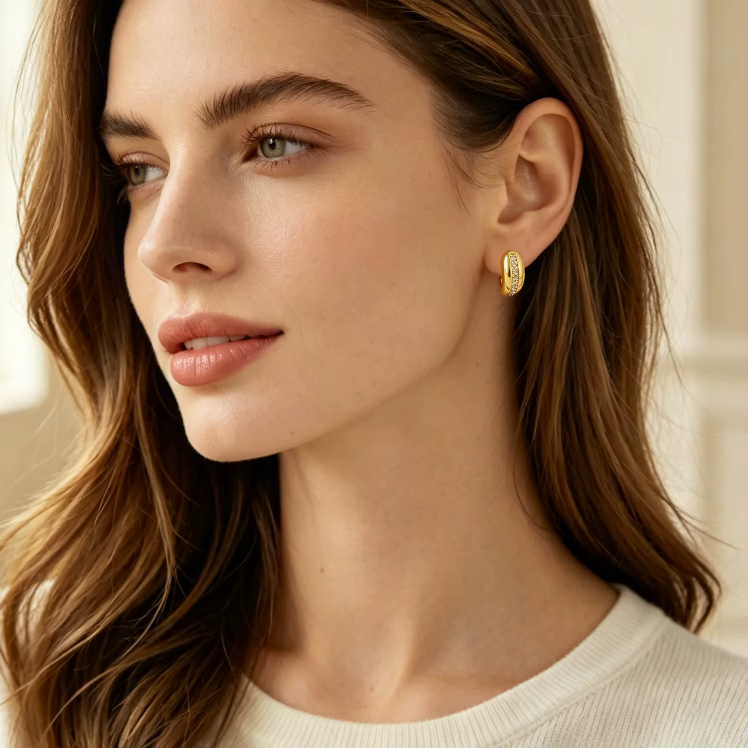 SUNSLL – boucles d'oreilles classiques plaquées or/argent
