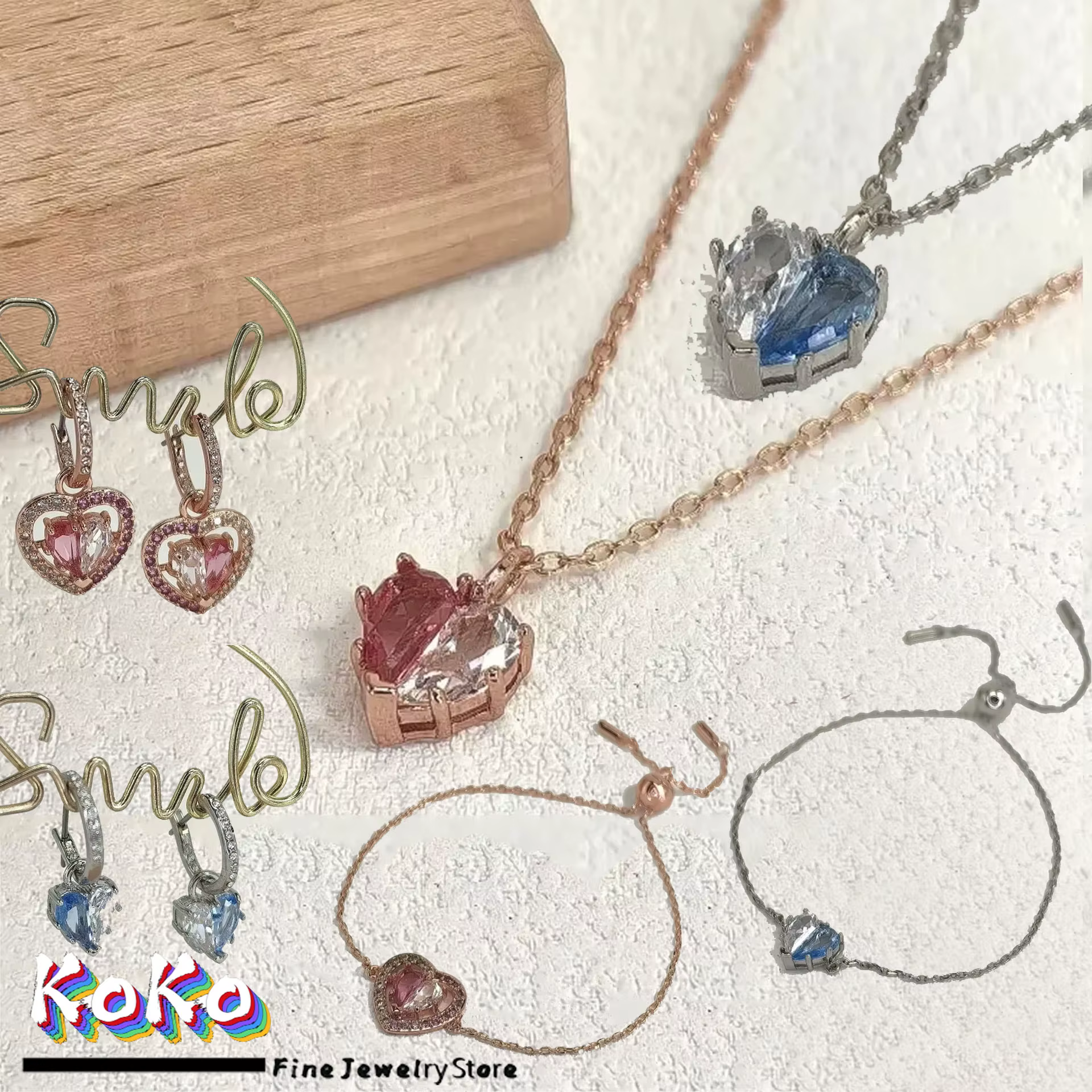 Ensemble de bijoux fins en cristal pour femmes