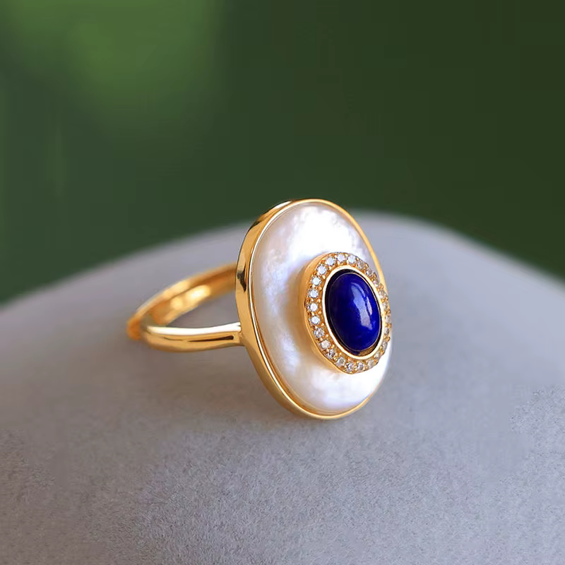 Bague de fiançailles Vintage lapis lazuli