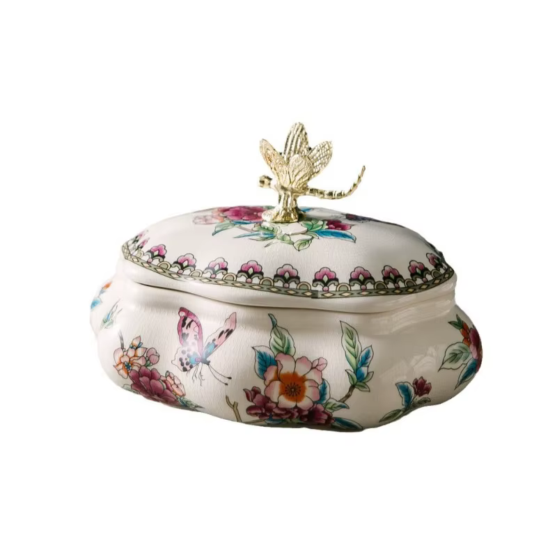 Boîte à bijoux en céramique vintage