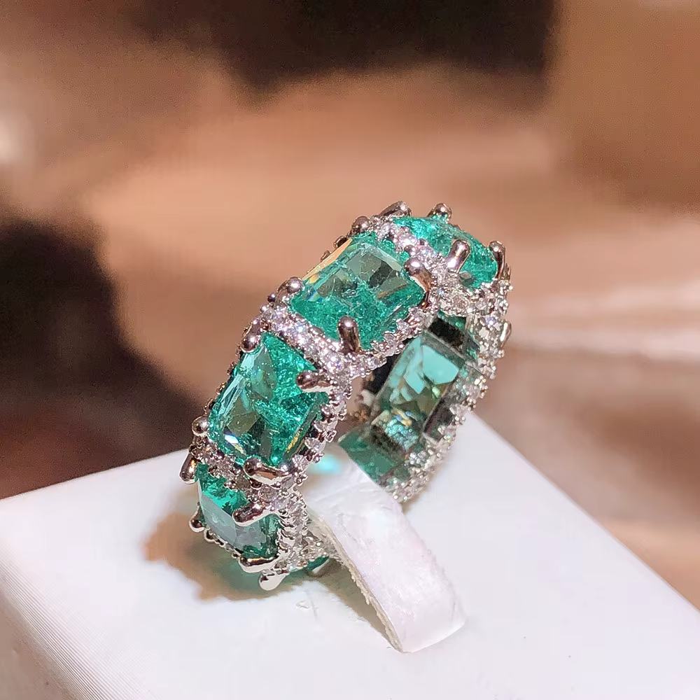 Bague Paraiba en Zircon pour femmes