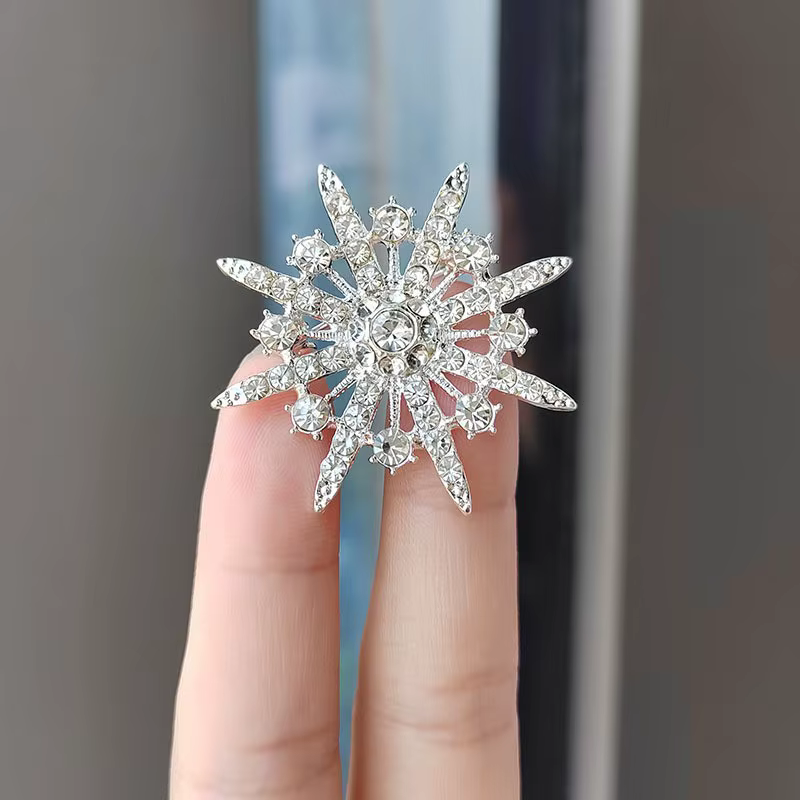 Broches de luxe en forme d'étoile à huit branches pour femmes