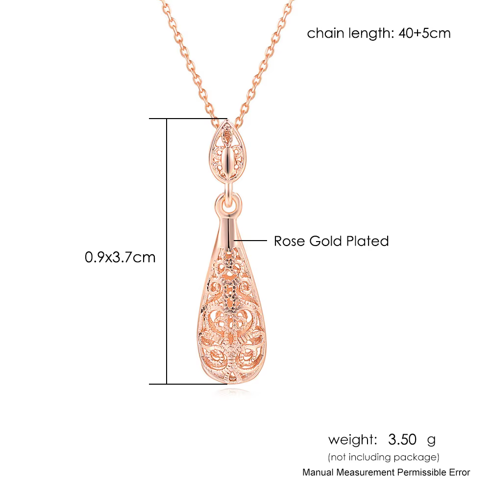 Ensemble de Bijoux Classique en Forme de Goutte d'Eau Ajourée