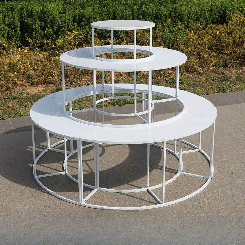 Table à dessert ronde en fer forgé