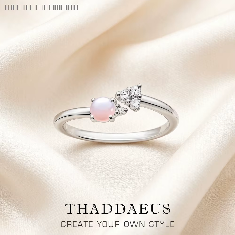 Bague flèche pierre de couleur opale scintillante rose Europe bijoux fins pour les femmes cadeau romantique d'été en argent Sterling 925