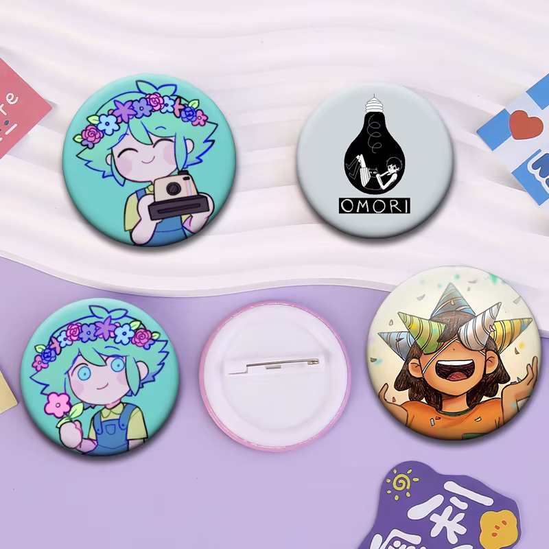 Broches de dessin animé RPG Omori pour décoration de sac à dos