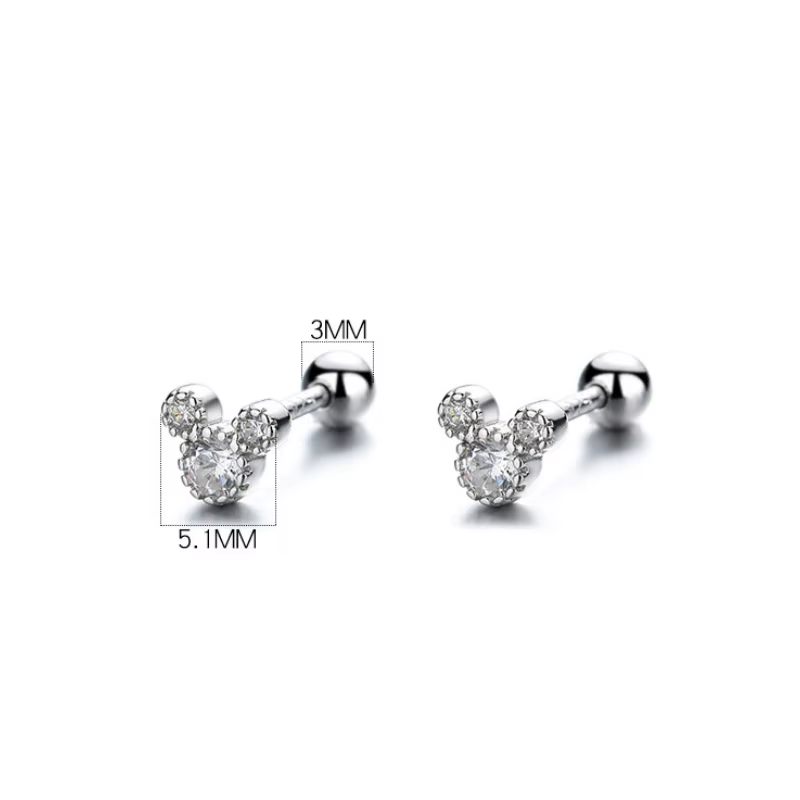 Uniorsj 100% 925 bijoux en argent Sterling brillant Zircon belle mignon dessin animé Mickey boucles d'oreilles pour les femmes