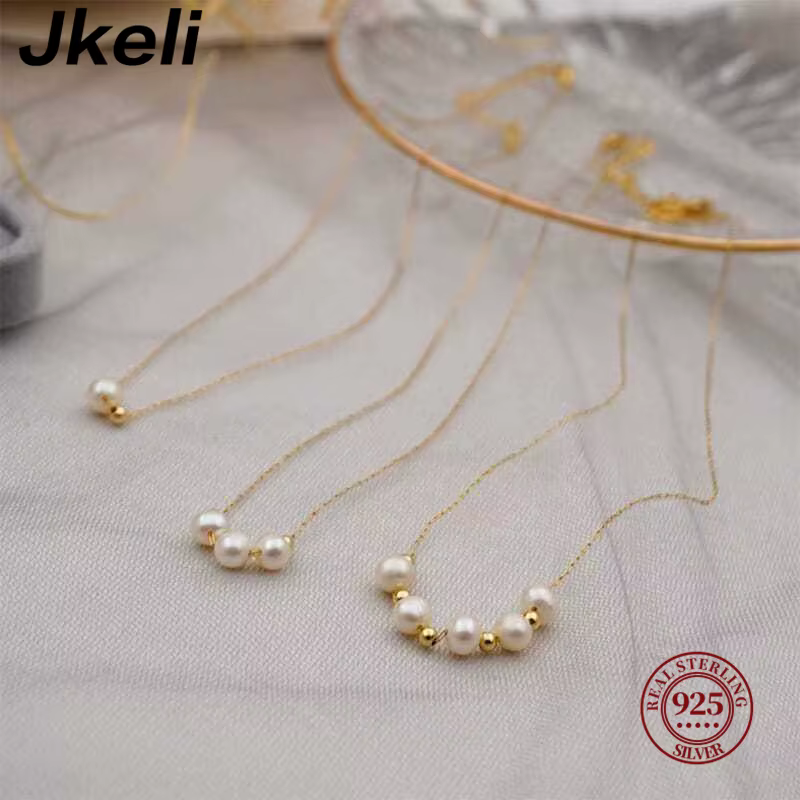 Jkeli – collier de perles souriantes en argent Sterling S925 pour femmes