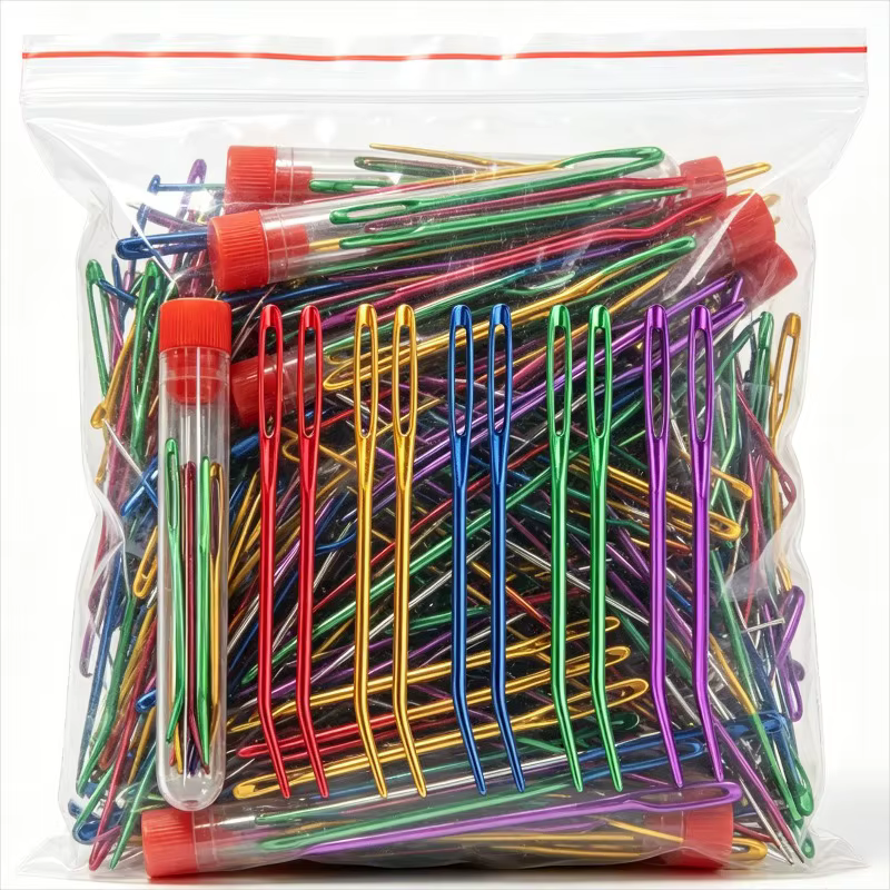 Lot de 12 aiguilles à tricoter et à crocheter avec fils