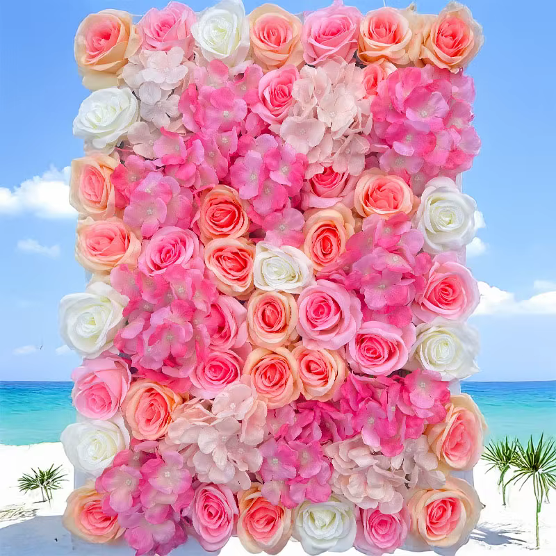 Mur de fleurs romantiques françaises