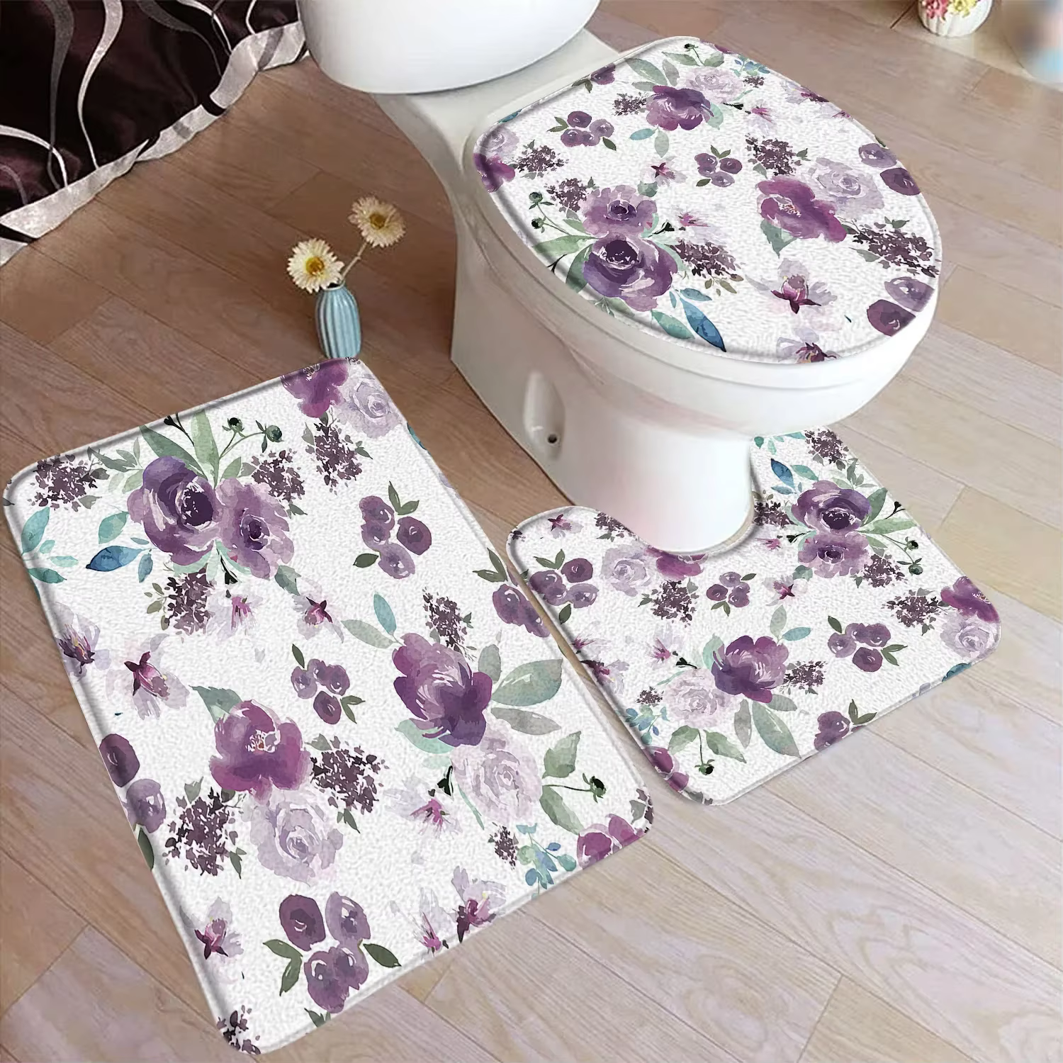 Ensemble de polymères de bain floraux roses