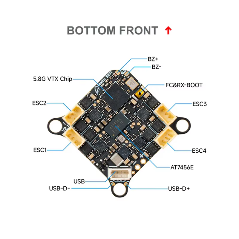 Contrôleur de vol BETAFPV Matrix 1S Brushless 5-en-1 II AIO avec ESC 12A pour Quadcopter Air65 II/ Air75 II/ Meteor65 Pro/ Meteor75 Pro