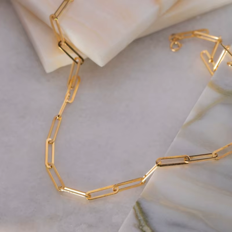 Nouveau 2025 tendance épais trombone chaîne collier lien