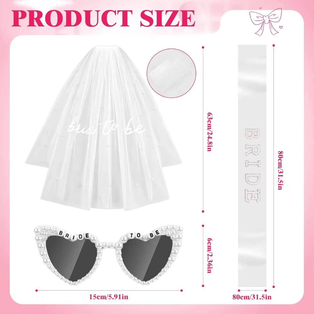 Ensemble d'accessoires pour future mariée avec voile
