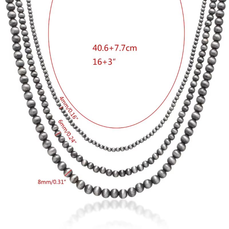 Collier Vintage perles grises