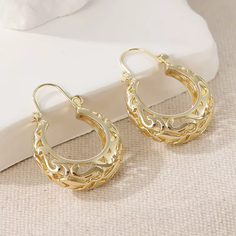 Boucles d'oreilles Vintage sculptées à la main